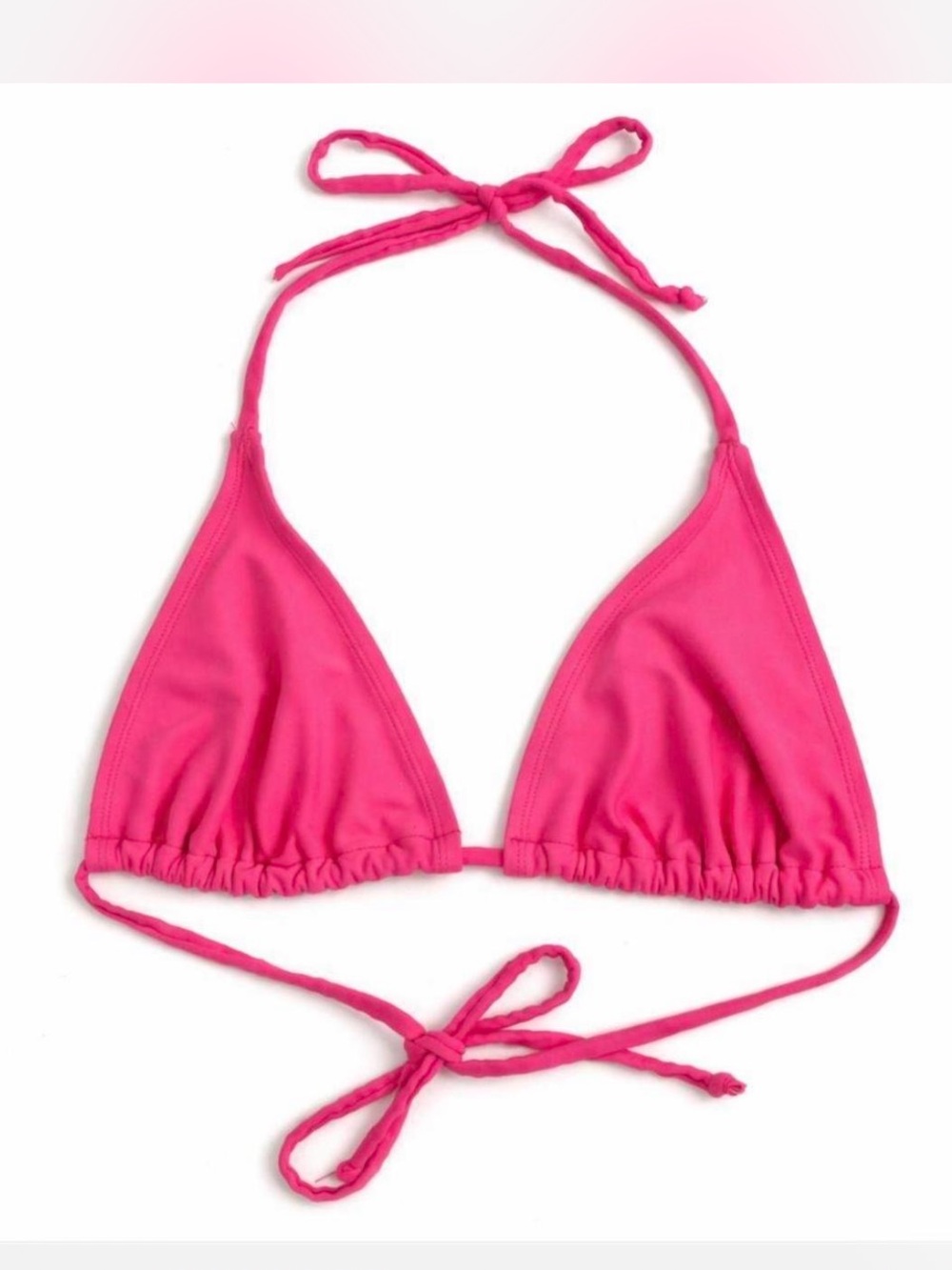 Vintage Y2K String Bikini Top, Wet Seal Hot Pink Neon Triangle Size M